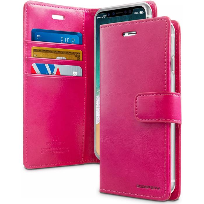 Gambar GOOSPERY Samsung Galaxy A6 Plus 2018 A605 Blue Moon Diary Case - Hotpink dari Goospery Indonesia undefined Tokopedia