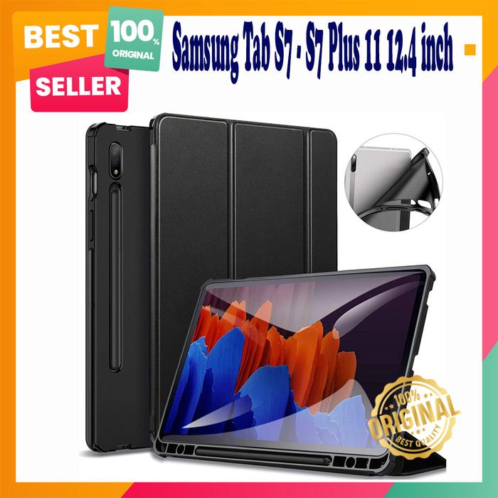 Samsung Tab S7 S7+ Plus 11 inch Flip Book Cover Case Pen Holder  Hijau, TA S7