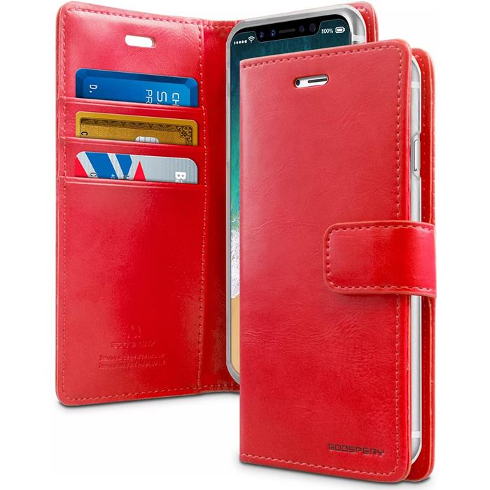 Gambar GOOSPERY Samsung Galaxy A6 Plus 2018 A605 Blue Moon Diary Case - Red dari Goospery Indonesia undefined Tokopedia