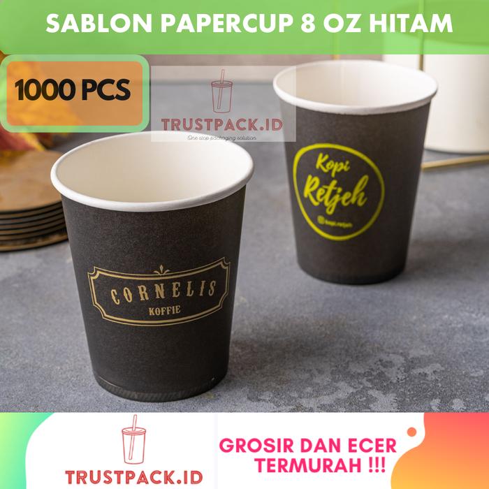 Jual SABLON PAPER CUP HITAM 8 OZ - 1000 PCS - Jakarta Barat - Trustpack ...