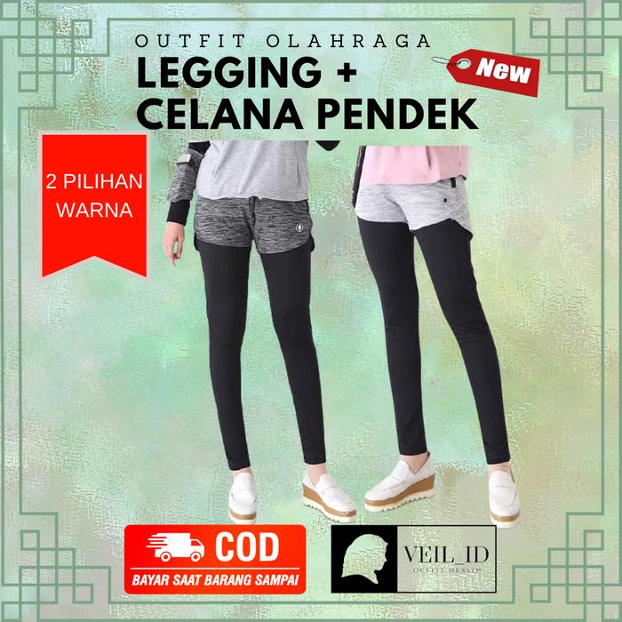 Gambar Celana Pendek Olahraga Wanita Dewasa 2 In 1, Celana Training + Legging - UTAMA dari Veilid undefined Tokopedia