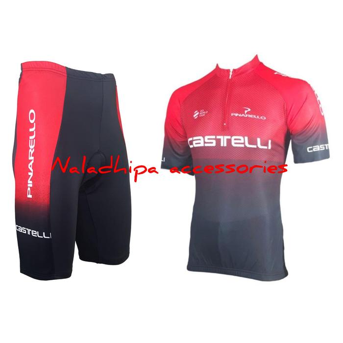 Jual Jersey sepeda set celana Pading castelli xc Batang