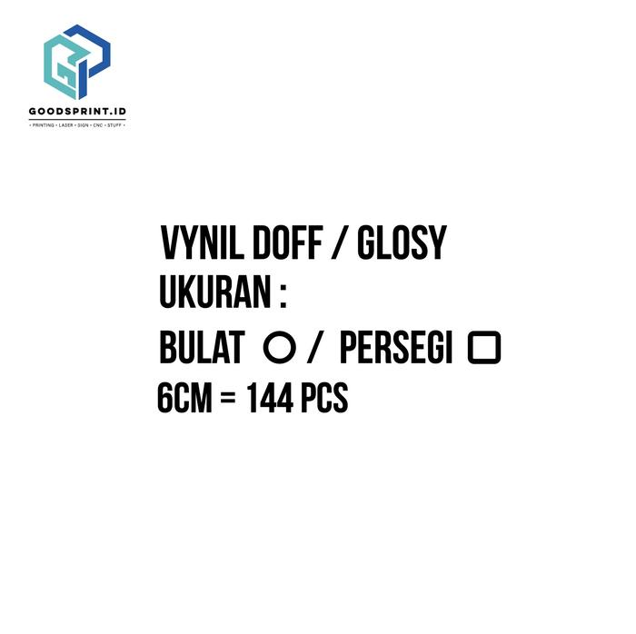Gambar stiker vinyl custom print doff / glosy tahan air / freezer vinil cut - 6cm, doff dari goodsprint.id undefined Tokopedia