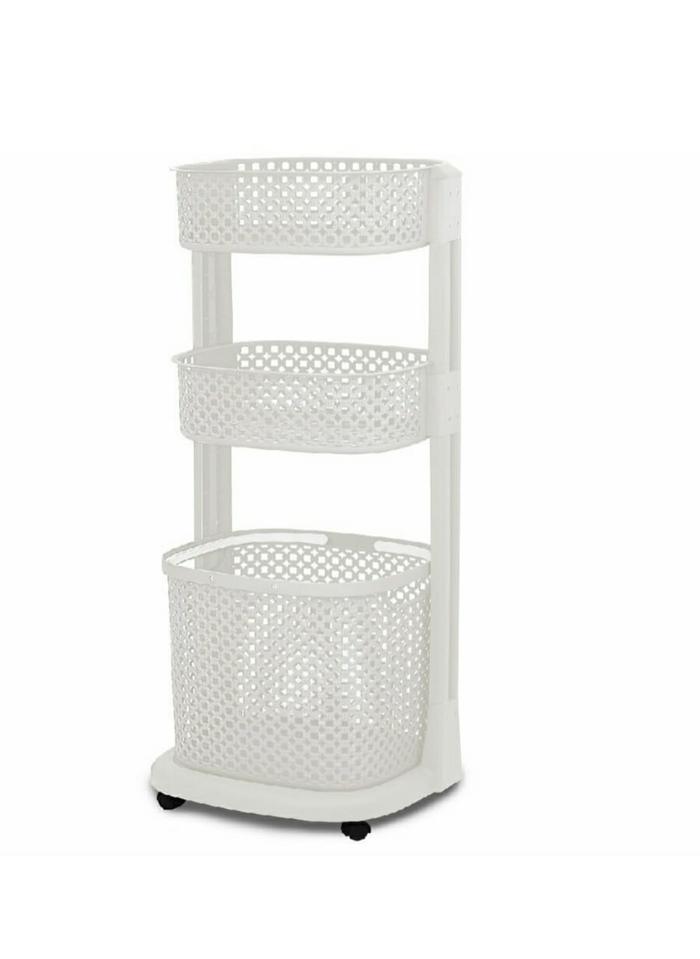Gambar ROVEGA LAUNDRY BASKET 3 TINGKAT - KERANJANG PAKAIAN RAK SUDUT CUCI - K - White dari doyan gaya undefined Tokopedia