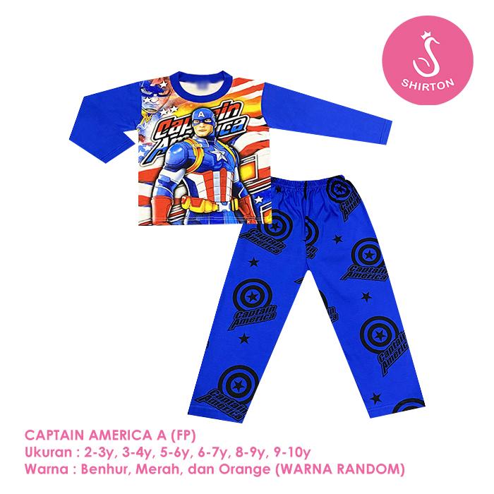 Gambar Baju Setelan Anak Laki-Laki Panjang Full Print 2-10 Tahun Shirton (1) - CAPTAIN A FP, 2-3y Panjang dari shirton undefined Tokopedia