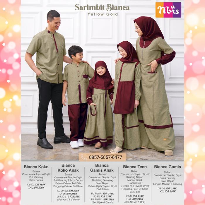 Gambar Nibras Family Bianca Warna Kuning Emas Gold Sarimbit Lebaran Keluarga - Yellow Gold dari Hibban Online Shop undefined Tokopedia