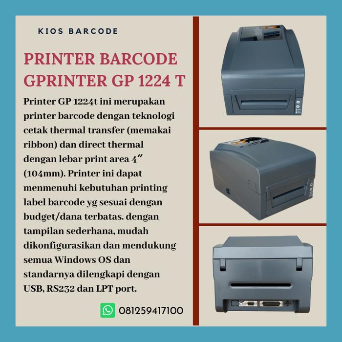 Jual Printer Barcode Gprinter GP 1224 T 
