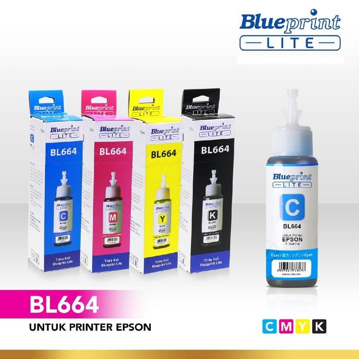 Gambar Blueprint Lite for Tinta Printer Epson T664 Tinta Epson L120 L310 L130 - Cyan dari Sadar Jaya Maju undefined Tokopedia