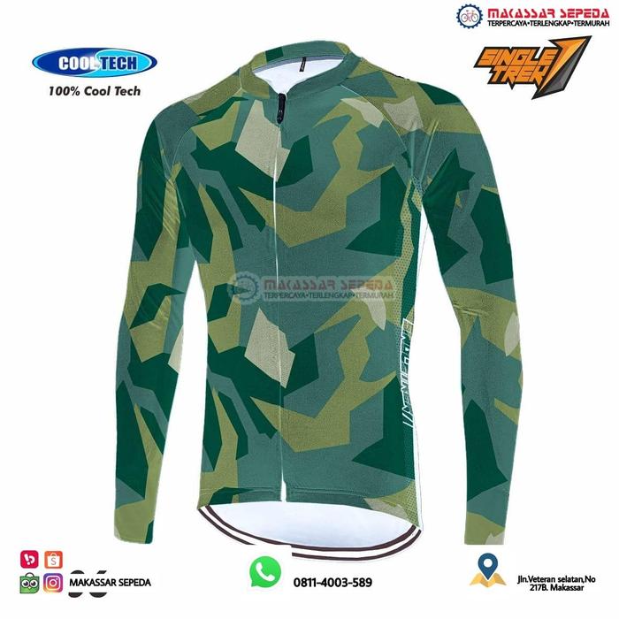 Gambar BAJU JERSEY SEPEDA LENGAN PANJANG KARET SINGLETREK - JHA-A06, M dari Makassar Sepeda undefined Tokopedia