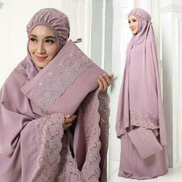 Gambar mukena khadijah - dusty purpuel dari MUSLIMAH COLLETION undefined Tokopedia
