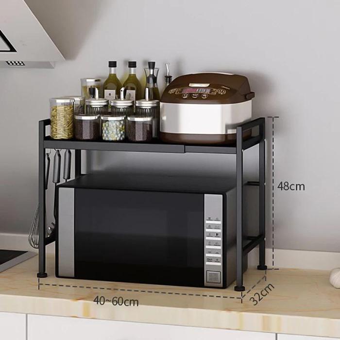 Gambar ELtamart Rak Microwave Oven Rice Cooker Adjustable Retractable Dapur - Hitam dari ELtamart Official undefined Tokopedia