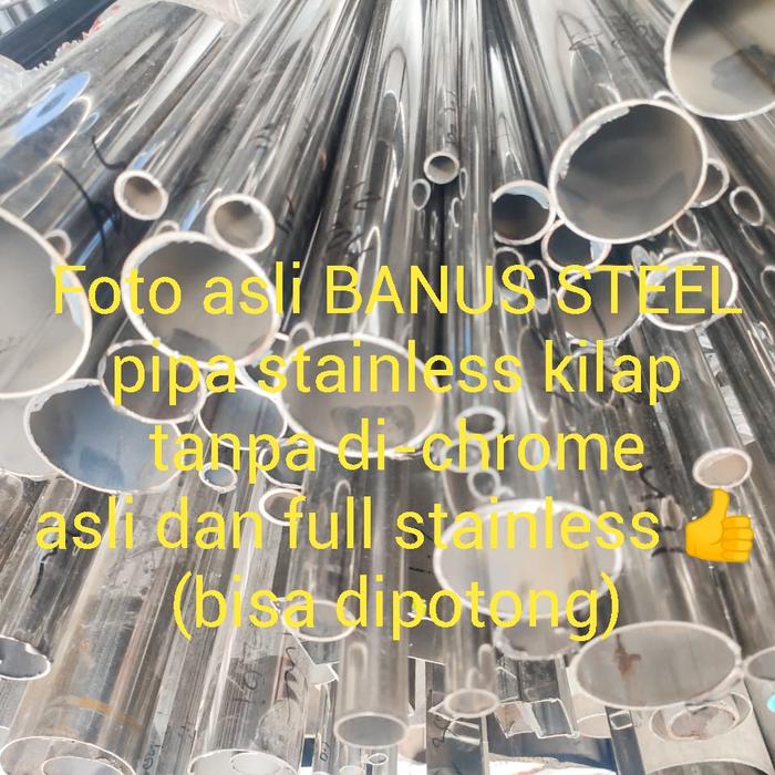 Gambar Pipa stainless 304 3/8" inch x 6 meter tebal 1 mm ornamen mirror dari BANUSSTEELL undefined Tokopedia