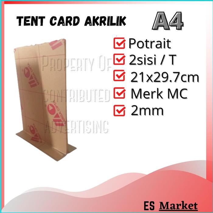 Gambar Akrilik A4 / Akrilik Promosi / Tend Card A4 / Tend Holder A4 - T Potrait dari market ES undefined Tokopedia