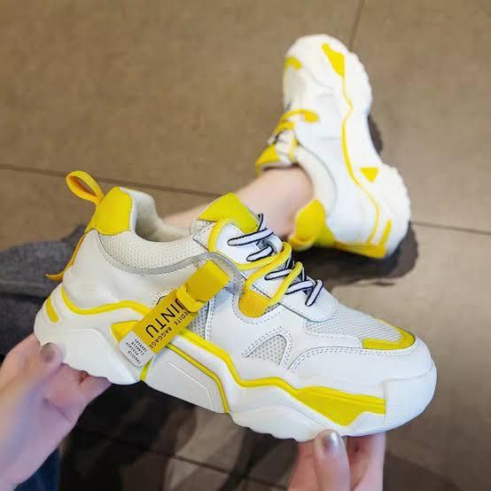 Sepatu Wanita Korea jintu Sneakers Sport Import Hitam, 37