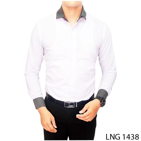 Gambar Kemeja Pria Putih Polos Slim Fit Katun Import Putih LNG 1487 - LNG 1438, M dari Gudang Fashion Id undefined Tokopedia