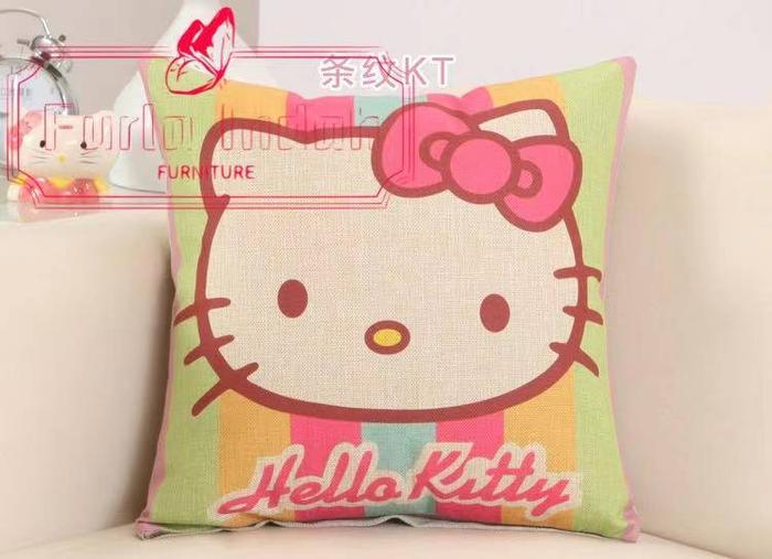 Gambar sarung bantal sofa motif HelloKitty sarung bantal sofa kartun 45x45cm - Kepala kitty dari Furla Indah undefined Tokopedia
