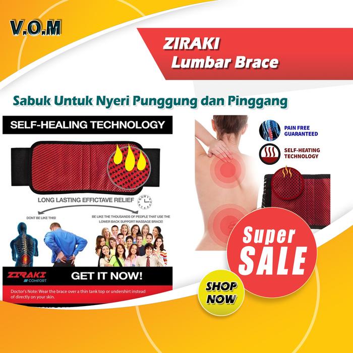 ZIRAKI Lumbar Brace Sabuk Untuk Nyeri Punggung dan Pinggang 0617 S