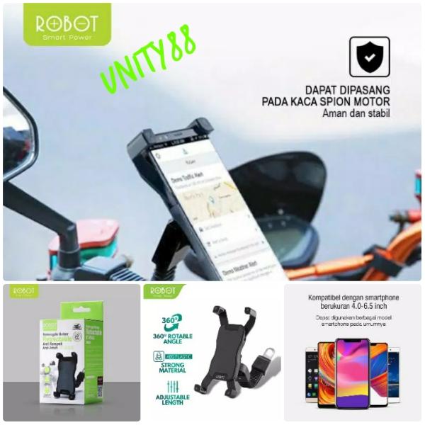 Gambar ROBOT RT-MH02 PHONE HOLDER HP MOTOR GOJEK RECTACTABLE MH 02 SMARTPHONE dari Unity88GrosirAcc undefined Tokopedia