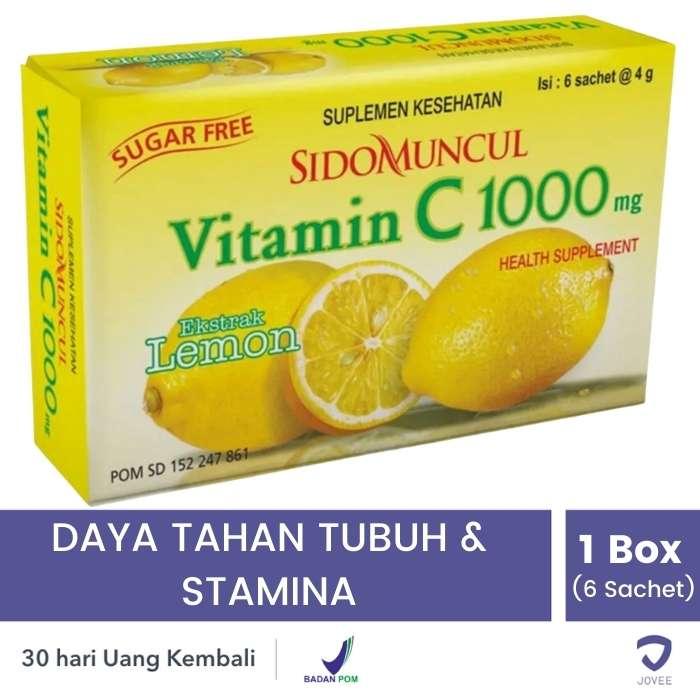 Gambar SIDO MUNCUL VITAMIN C 1000 - DAYA TAHAN TUBUH & STAMINA - 6 SACHET - Lemon dari Jovee undefined Tokopedia