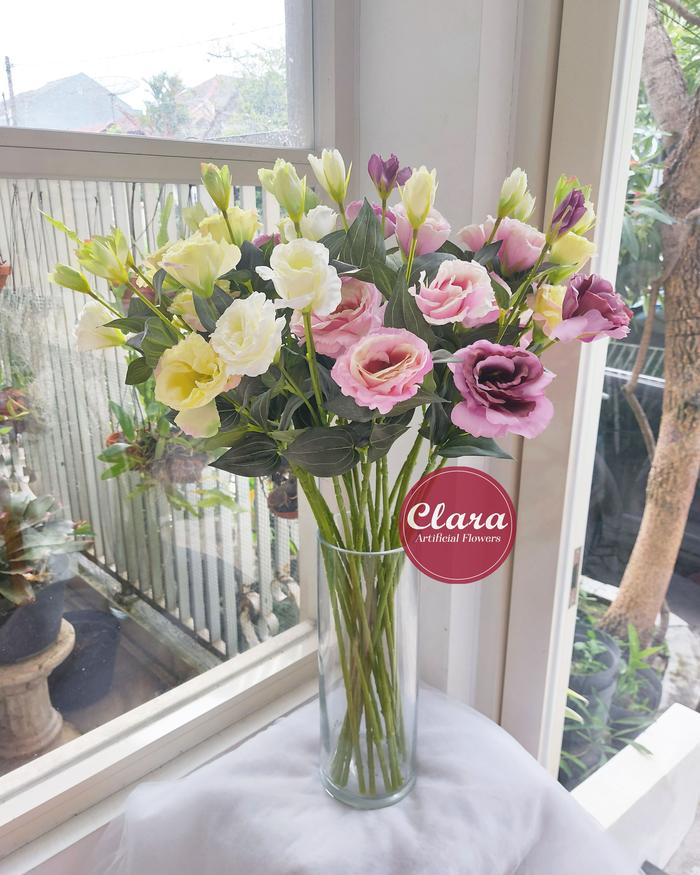 Gambar Bunga Artificial Lisianthus Kain dari Clara Florist Surabaya undefined Tokopedia