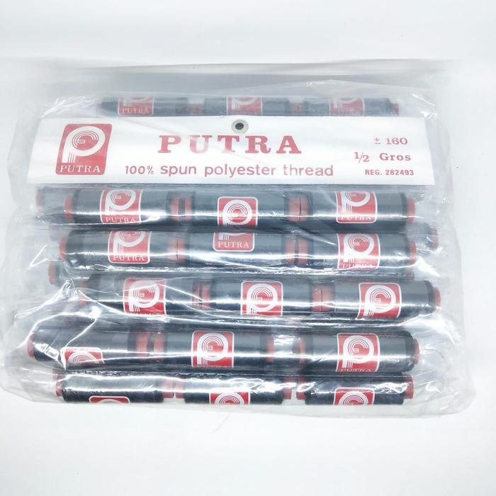 Gambar Benang Jahit Putra Hitam / Putih (12 rol) - Hitam dari NextABC undefined Tokopedia