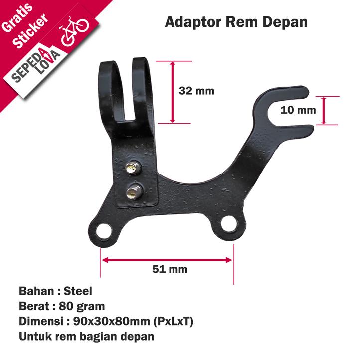 Gambar Adaptor Disc Brake Dudukan Bracket Rem Cakram Sepeda Frame Jadul - Depan dari Sepedalova Kota Serang Tokopedia