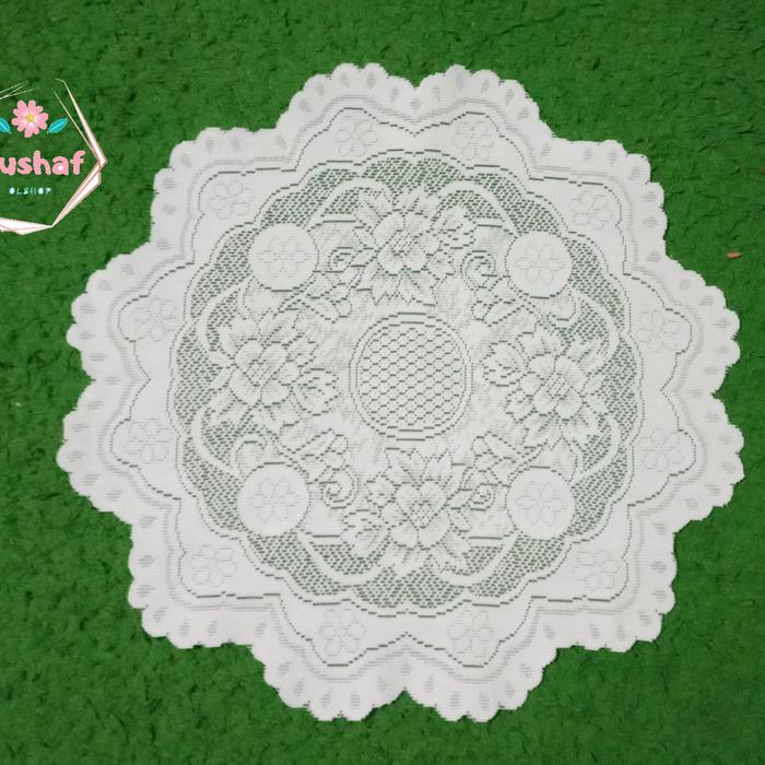 Gambar taplak meja bulat diameter 40cm kode 011 - Putih dari aushaf_olsho.01 undefined Tokopedia