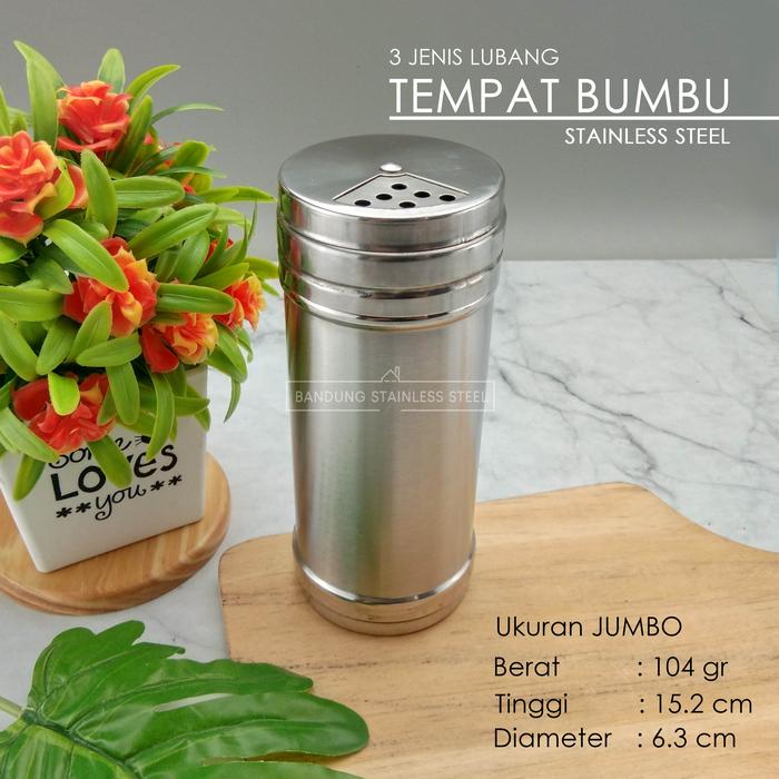 Gambar Pepper Shaker Tempat Bumbu Lada garam Tusuk Gigi Stainless Multifungsi - JUMBO dari Bandung Stainless Steel undefined Tokopedia