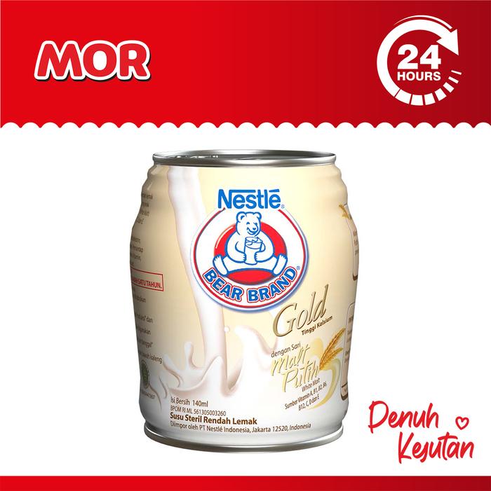 Gambar BEAR BRAND Nestle Gold Malt Susu Beruang Steril Rendah Lemak Klg 140ml dari MOR Mart undefined Tokopedia