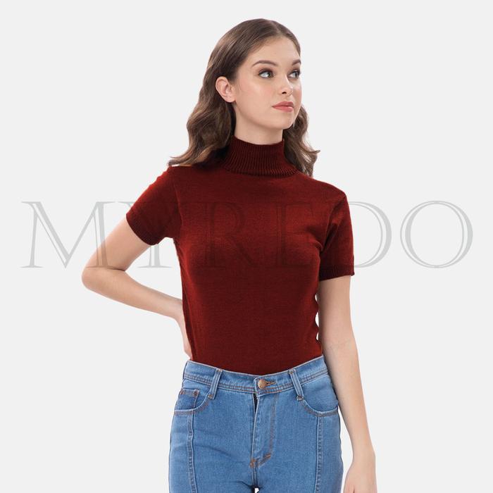 Promo Myredo Atasan Rajut Wanita Turtleneck Lengan Pendek Nadira Maroon Jakarta Utara Myredo Tokopedia
