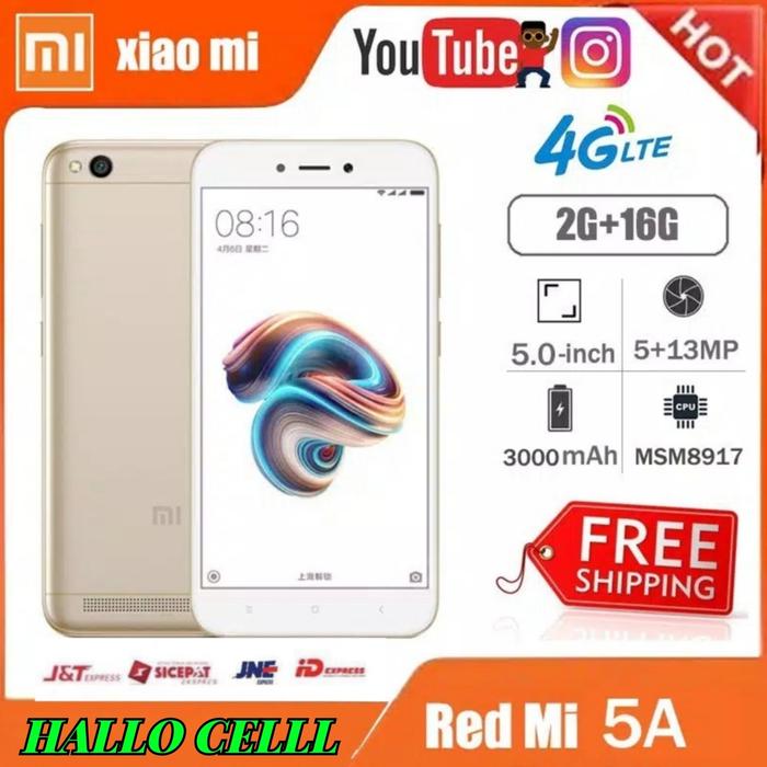 XIAOMI REDMI 5A RAM 2GB INTERNAL 16GB 4G LTE gold, 16 di Hallo Celll  Tokopedia