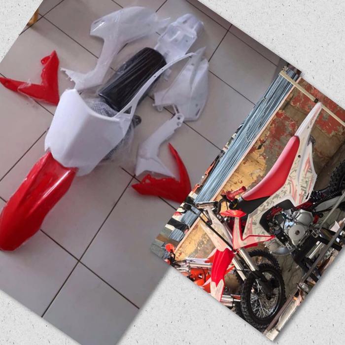 Gambar Body set mini moto CRF 85 CRF 110 Cover set CRF 65 Kuat Lentur FREMIUM - PUTIH MERAH dari berlosmxmotoshop undefined Tokopedia