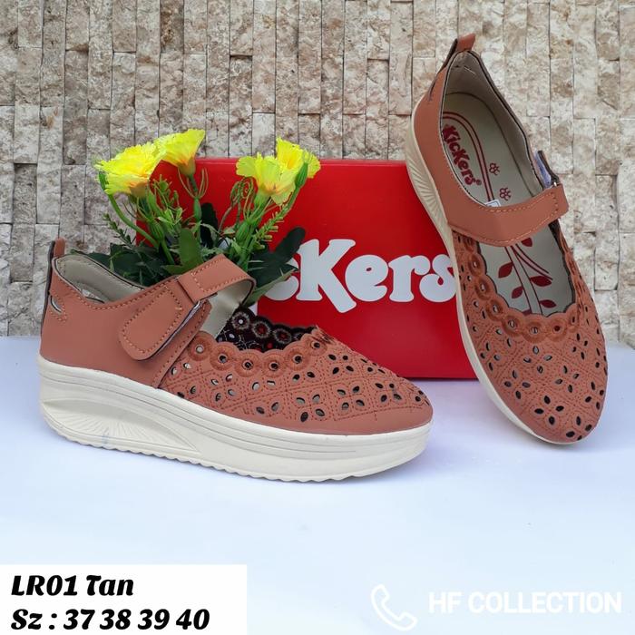 Gambar [HARGA PROMO] Sepatu Wedges Wanita Kickers LR01 Premium ORIGINAL - tans, 38 dari Syirrel Online Shop undefined Tokopedia