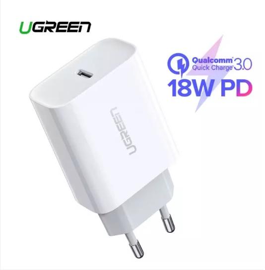Ugreen Charger Type C Quick Charge with PD 18 watt QC WHITE PD  Charger 18W