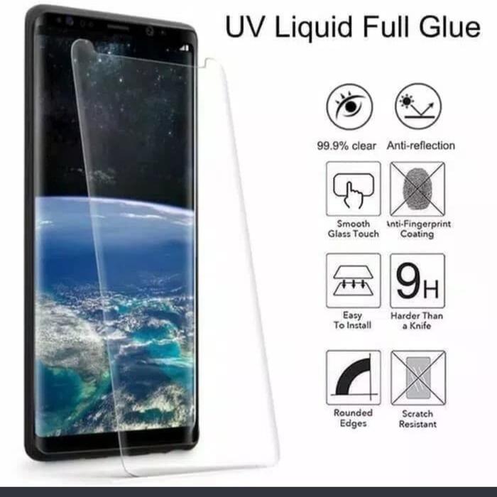 Jual samsung note tempered glass UV screen guard Kota