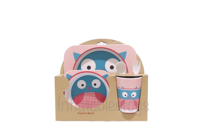 Gambar Babies First Bamboo Fiber Feeding Set - Owl dari Inflatablestoys undefined Tokopedia
