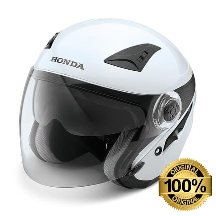 Gambar Honda Luxury Helmet Putih, Merah dan Silver - M, Putih dari HONDA GENUINE PART-037 undefined Tokopedia
