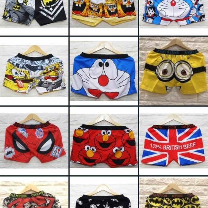 Gambar Boxer Motif Kartun Boxer Pria Celana Pendek Pria Celana Dalam Pria dari Raden Boxer undefined Tokopedia