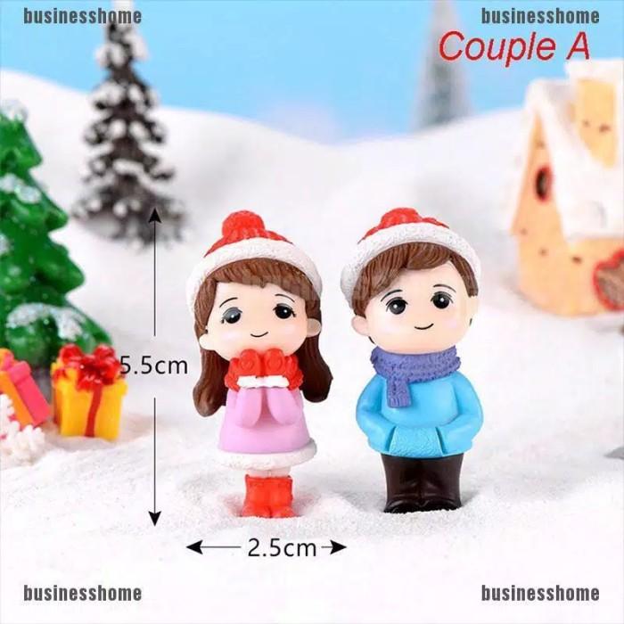 Gambar Winter Couple, Mini Miniature Figurine Snowman Miniatur Hiasan Natal - Couple A dari little earth terrarium undefined Tokopedia