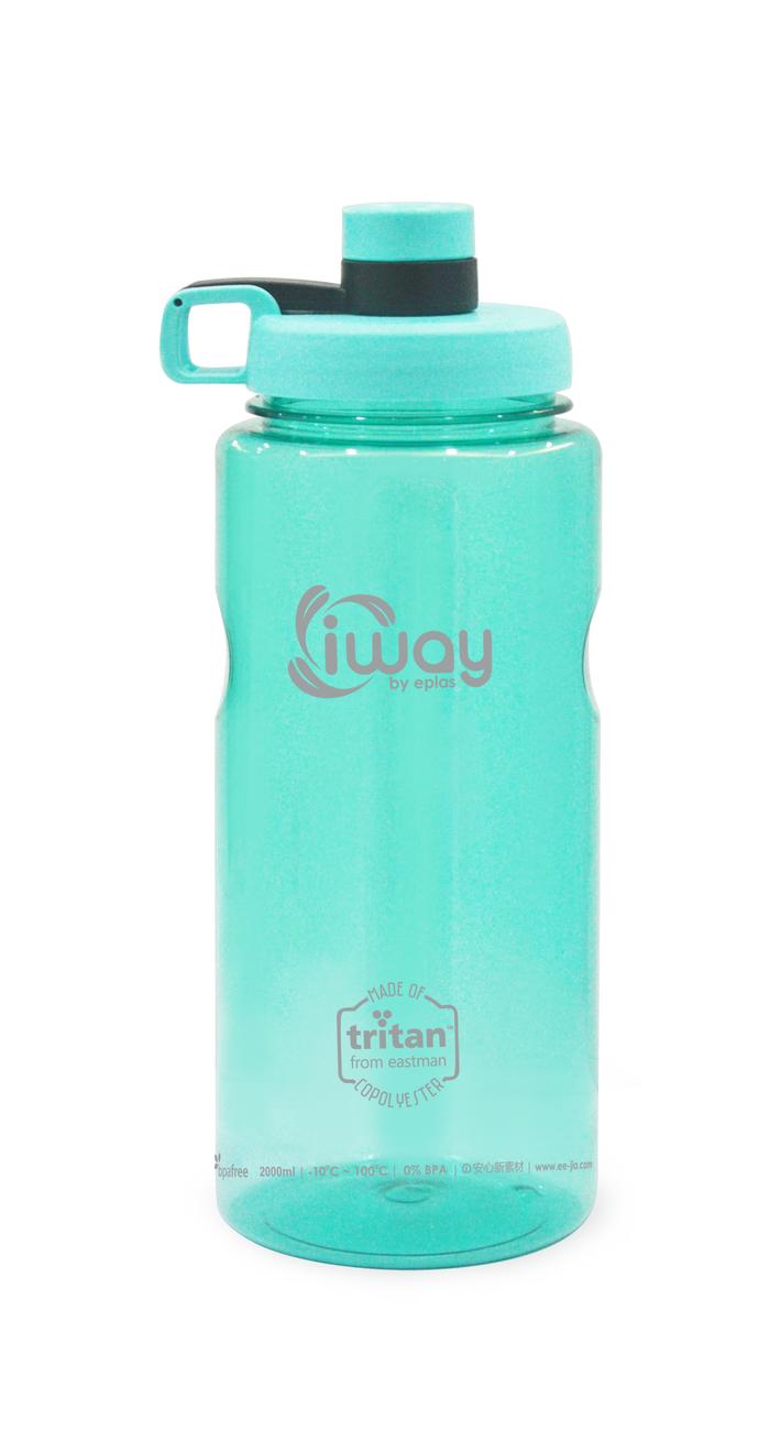 Gambar IWAY Botol Minum Tritan With Handle (2000ML), EPLAS, Water Tumbler, Botol Air, FREE STRAW IGS-2000 - Biru dari Elianware indonesia undefined Tokopedia
