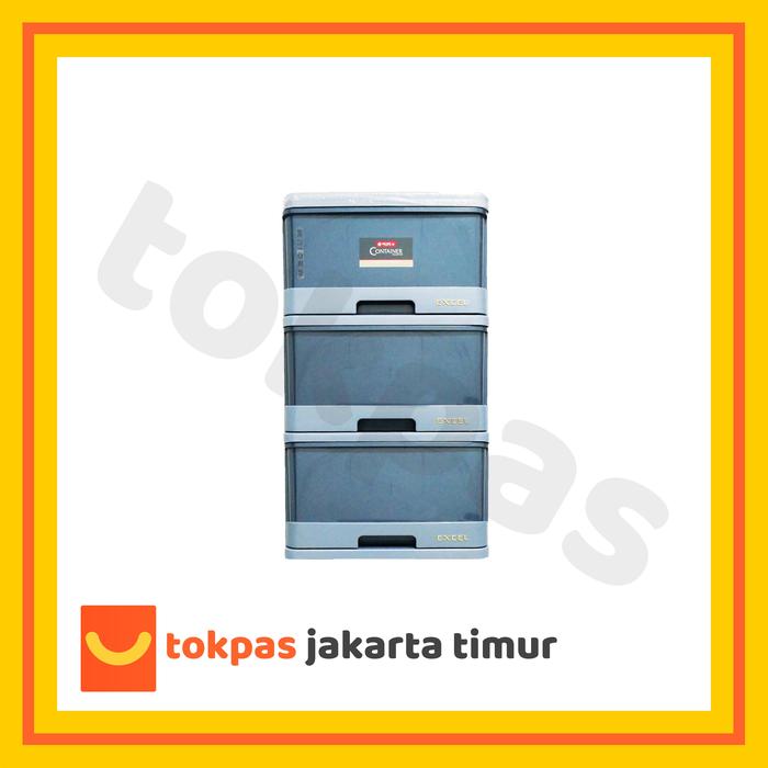 Gambar Lemari Laci Plastik Lion Star Susun 3 Excel Container M 3 XC 2 Kabinet Furniture - Biru dari Tokpas Jakarta Timur undefined Tokopedia