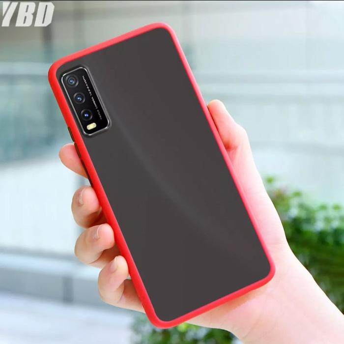Casing Vivo Y20/Y20i/Y20s Hard Soft Case Dove Slim Softcase Back Cover  Merah, Y20s