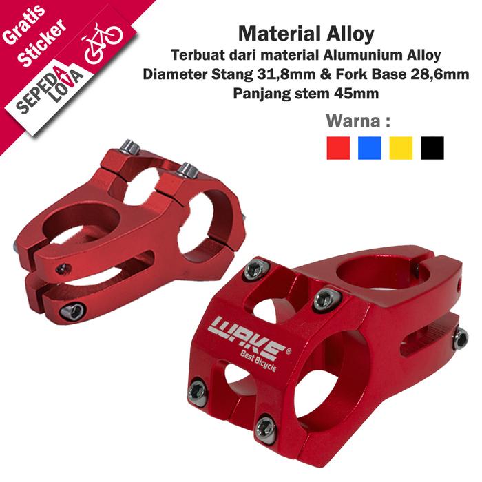 Gambar Stem Ahead Short Sepeda MTB Downhill Wake Oversize - Merah dari Sepedalova Kota Serang Tokopedia
