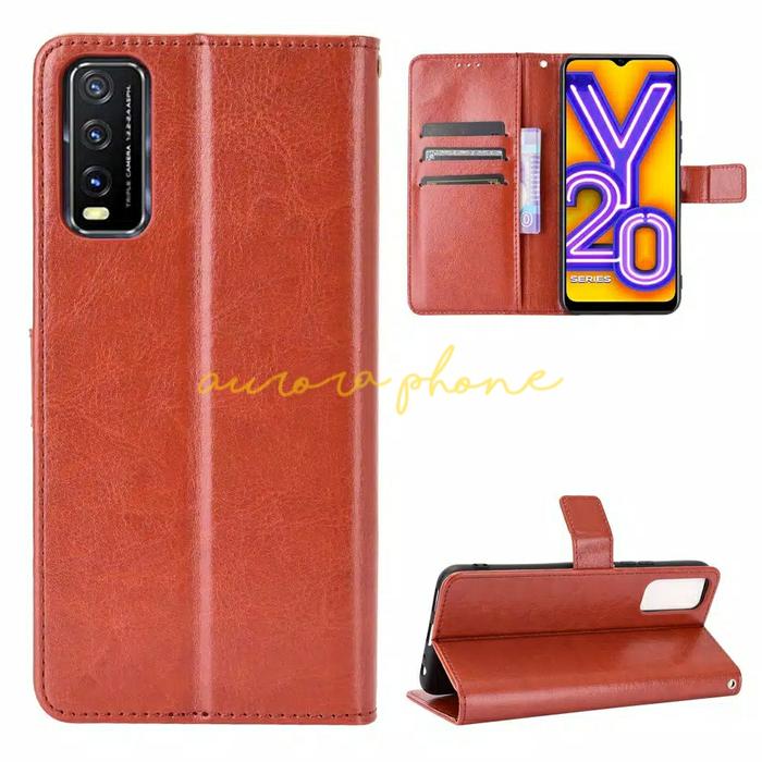Jual Flip Cover Vivo Y20 Y20i Y20s Y12s Wallet Leather Case Dompet