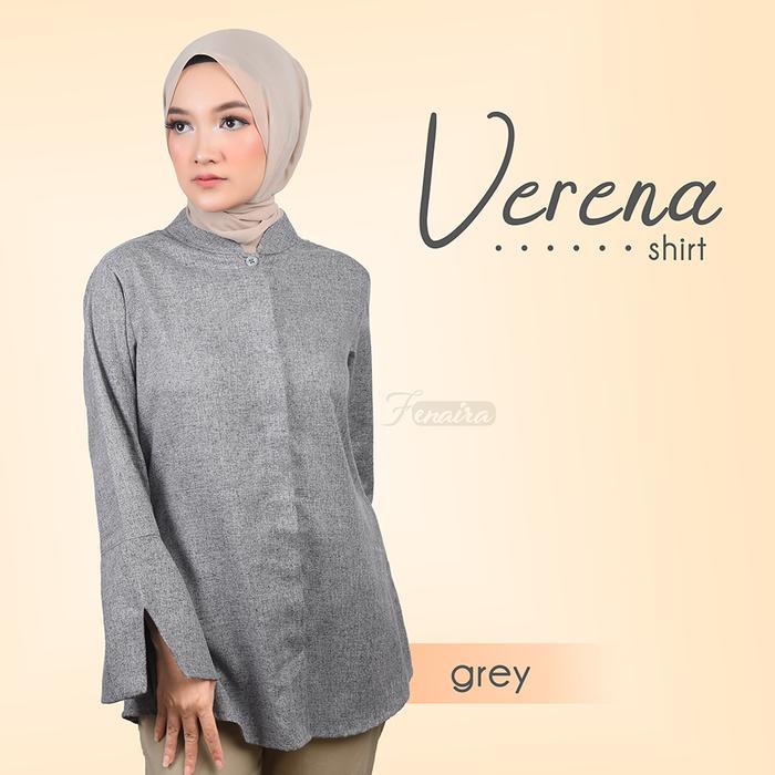Gambar Verena Madinah Cotton Shirt / Verena Shirt / Kemeja Verena Katun Madin - Grey dari VazyaHijab undefined Tokopedia