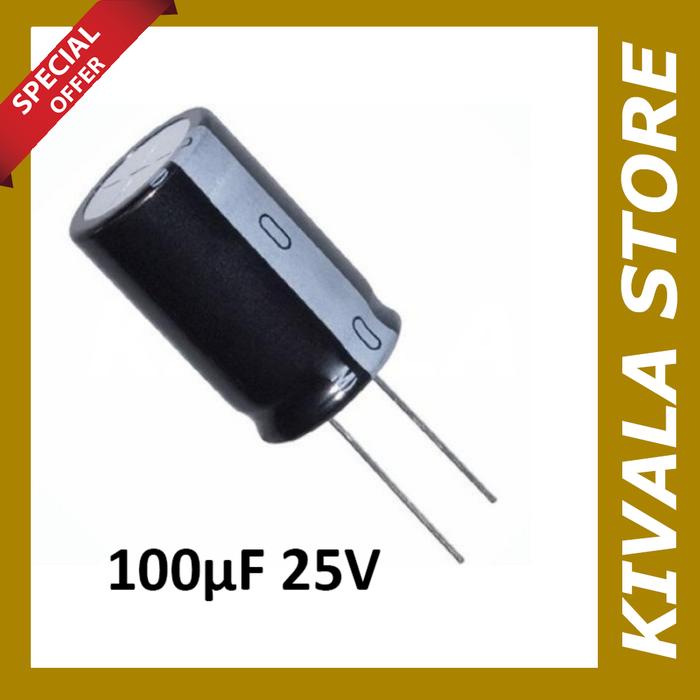 Electrolytic capacitor ELCO 100uF 25V