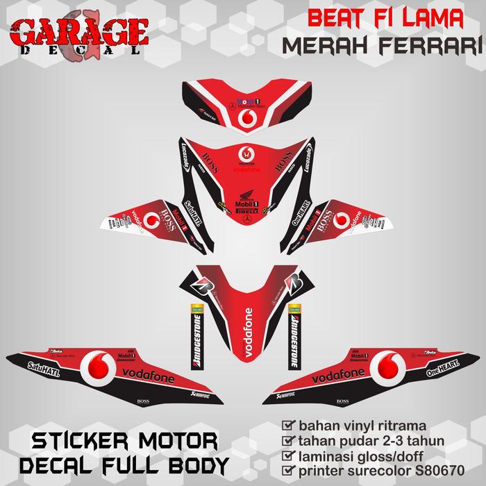 Gambar Decal sticker honda beat fi lama merah ferrari dari GARAGE DECAL undefined Tokopedia