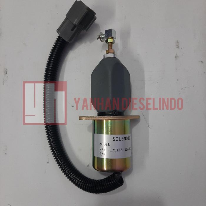 Solénoïde Arrêt Carburant 12V Pour Yanmar TB235 & Hyundai R55-5 R60-5 - Force 80N, Course 25 Mm, Avec Ressort