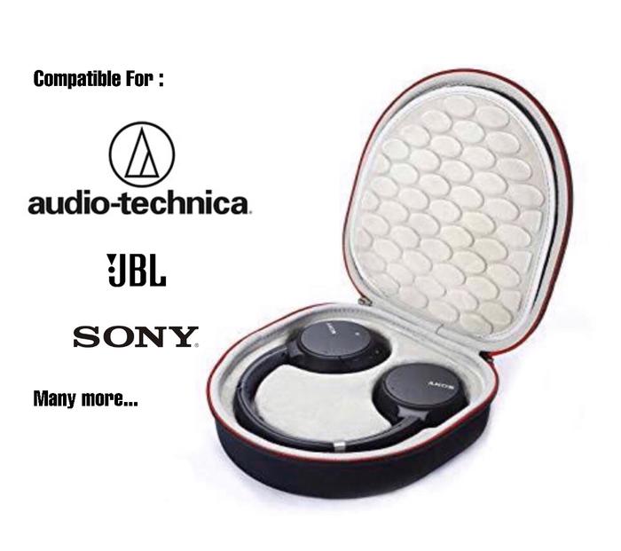 Gambar Headphone Headset hard case bag pouch box for Sony Audio Technica jbl - EXT GREY, INT WHITE dari docker undefined Tokopedia