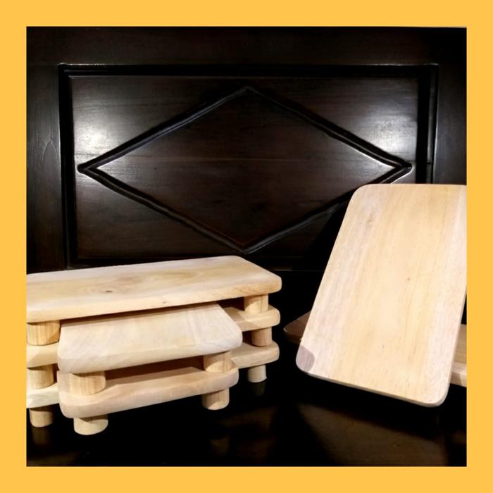 Gambar Talenan/Telenan Kaki Bentuk Persegi Kayu Mahoni / Wooden Cutting Board - Kecil dari ER_Store11 undefined 4 Tokopedia
